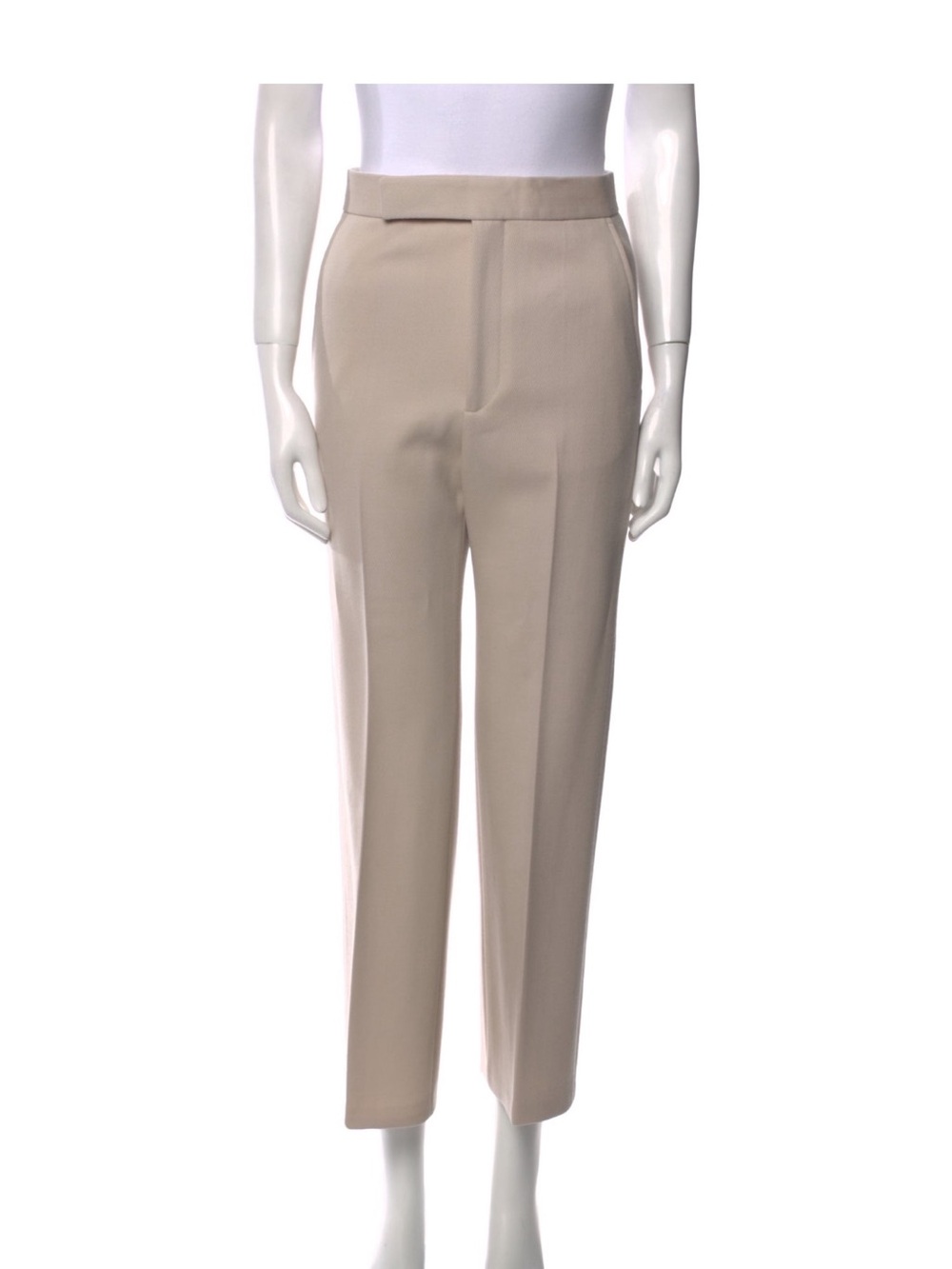 Celine Beige Cropped Tailored Ankle Pants. Dry cleaned